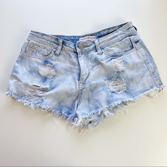 Altar'd State Light Denim Cutoff Shorts Distressed - Picture 1 of 9